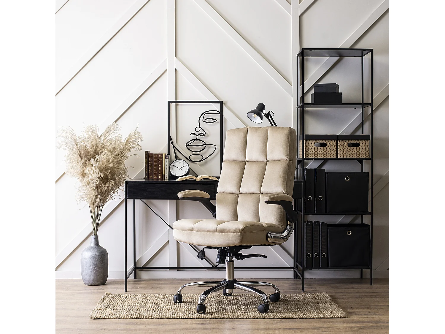 Chaise de bureau pivotante LONDRES beige