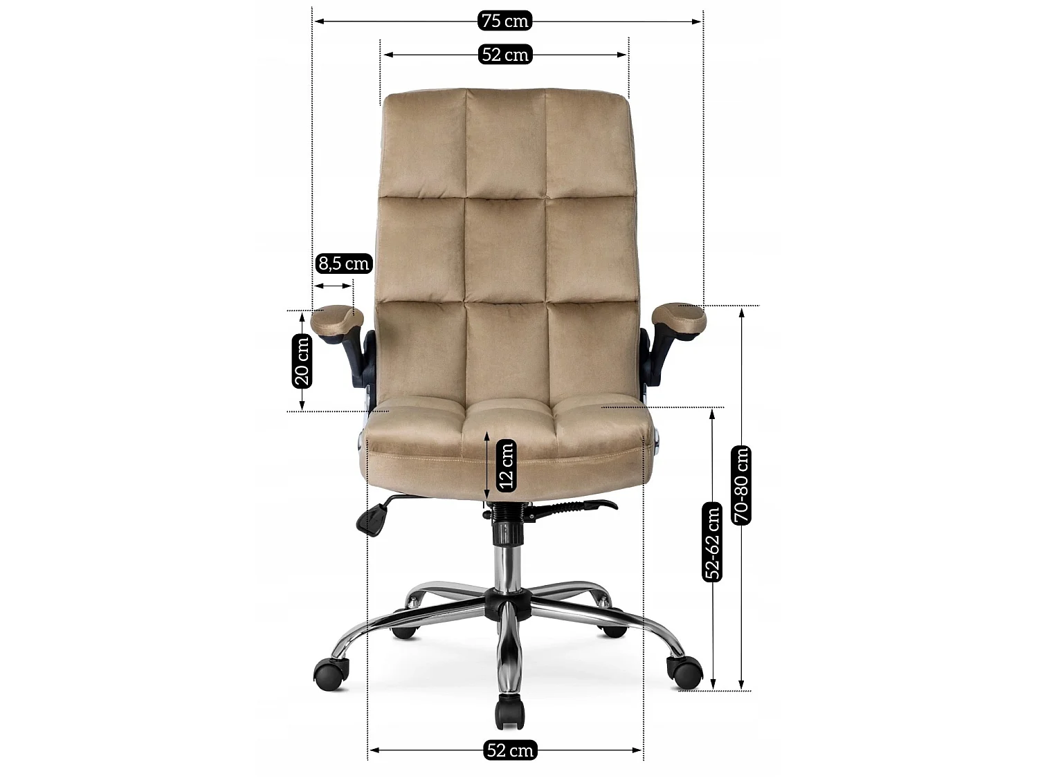 Chaise de bureau pivotante LONDRES beige