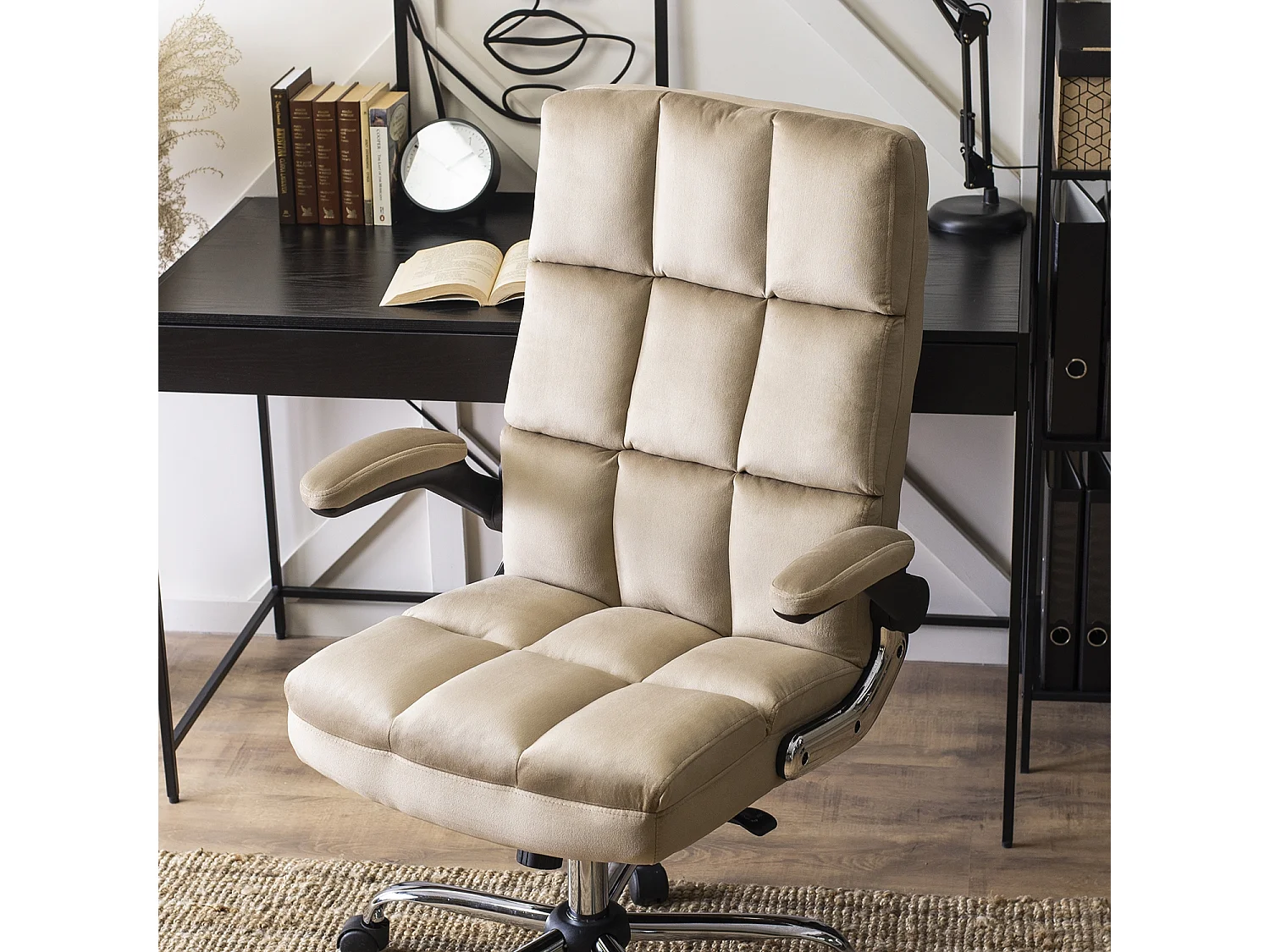 Chaise de bureau pivotante LONDRES beige