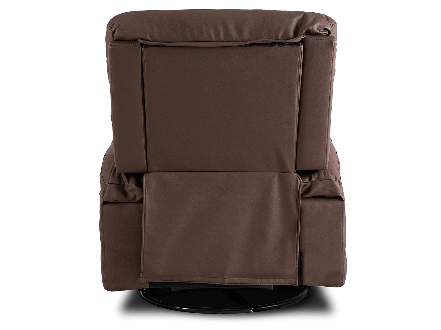 Sedia massaggiante lounge BRUCE reclinabile in pelle ecologica marrone