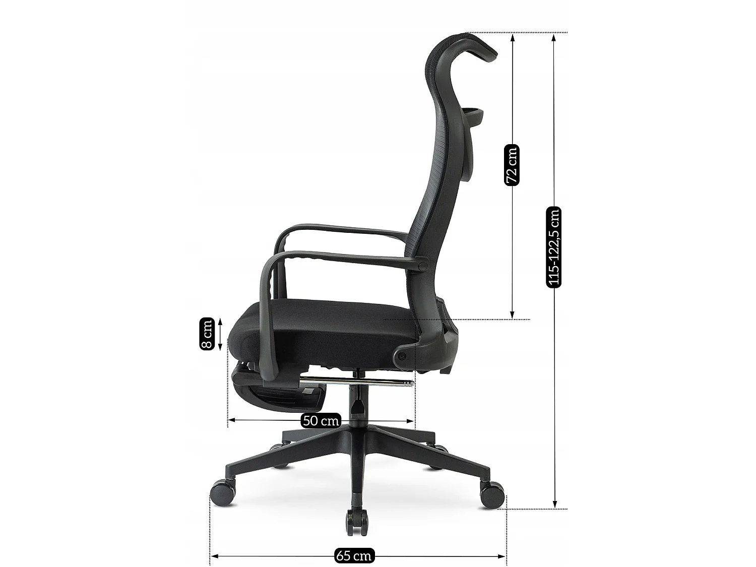 Chaise de bureau pivotante ACTON noire