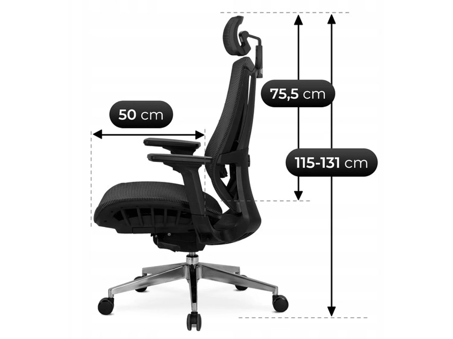 Fauteuil de bureau pivotant DYLAN noir