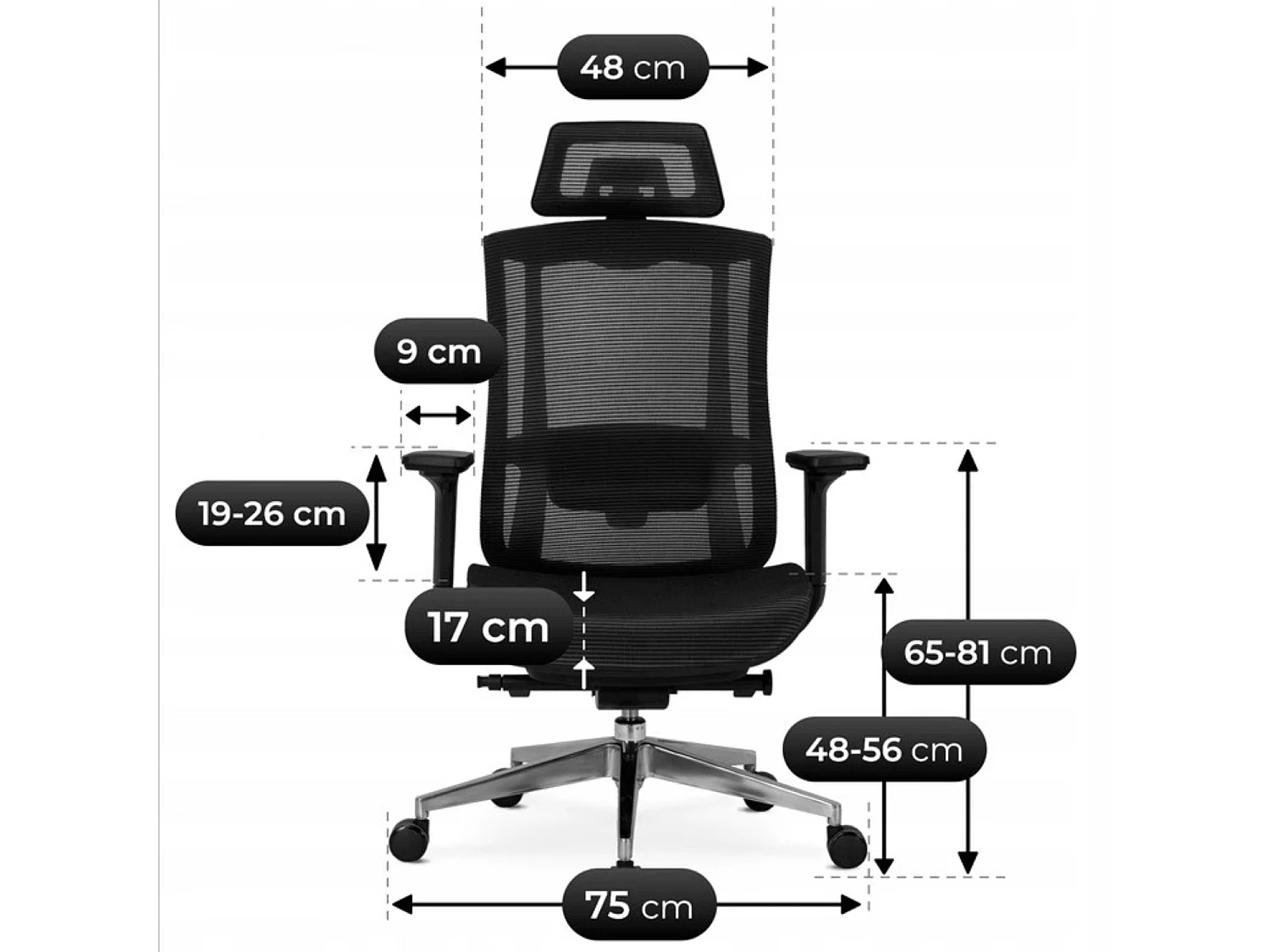 Fauteuil de bureau pivotant DYLAN noir