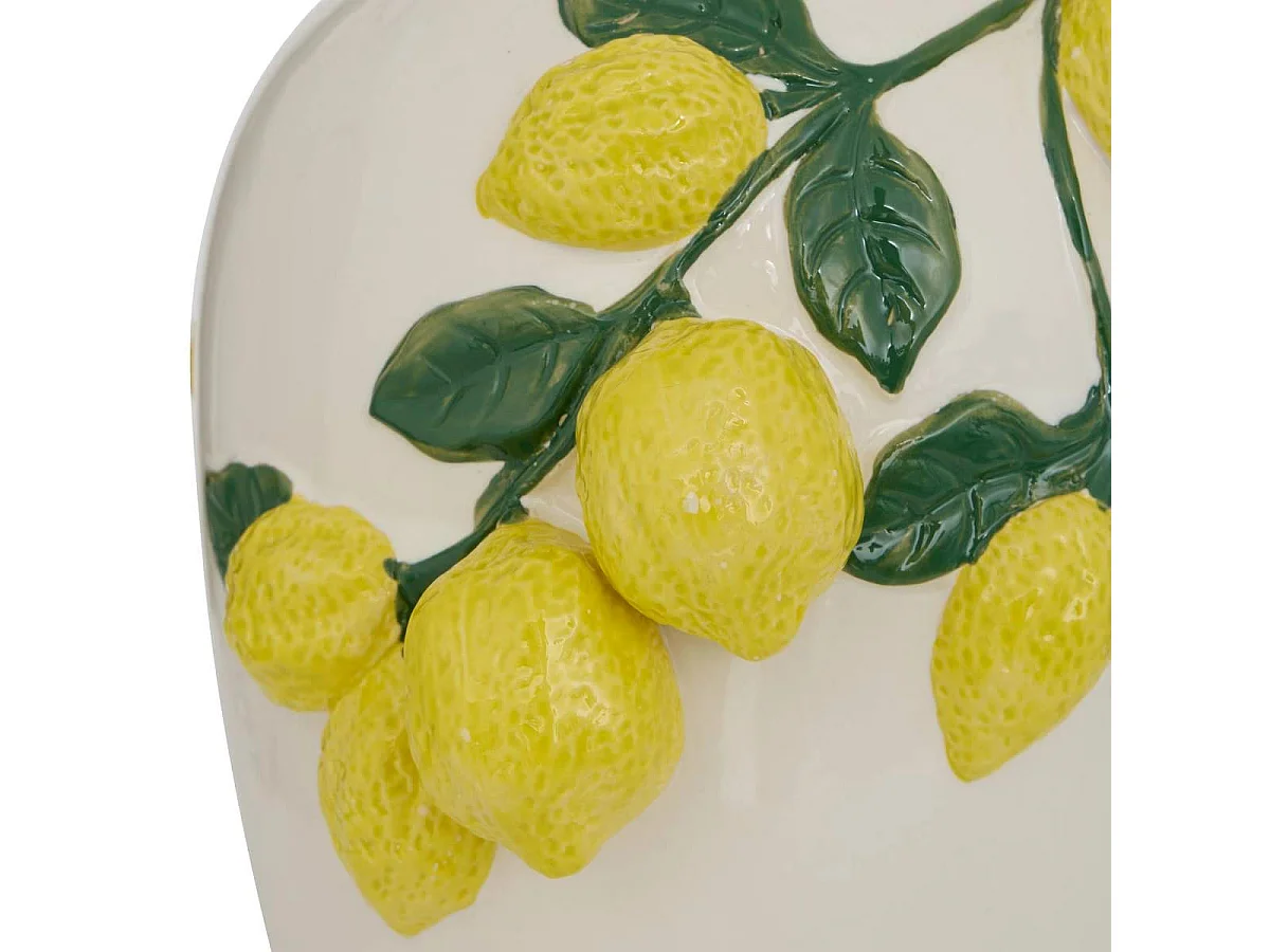 Vase Citrons en Dolomite "Fruity" 32cm Multicolore