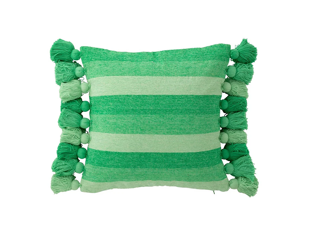 Coussin Déco à Pompons "Polly" 50x50cm Vert