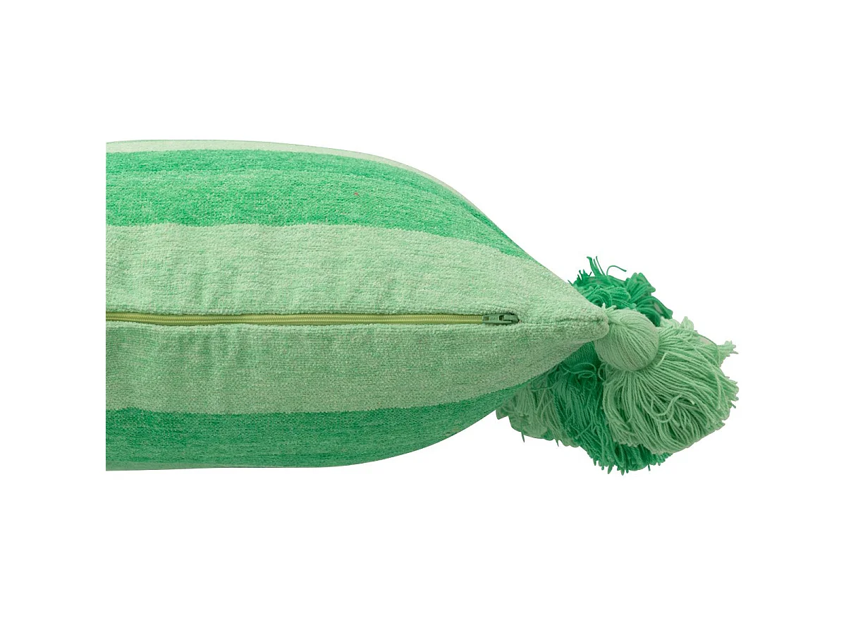 Coussin Déco à Pompons "Polly" 50x50cm Vert