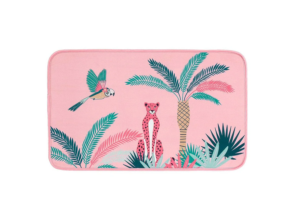 Tapis Enfant Velours "Leopink" 45x75cm Rose