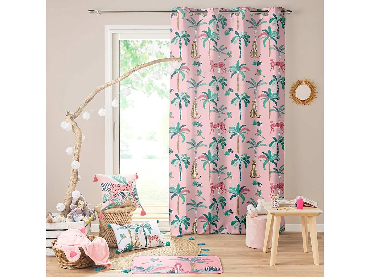 Tapis Enfant Velours "Leopink" 45x75cm Rose