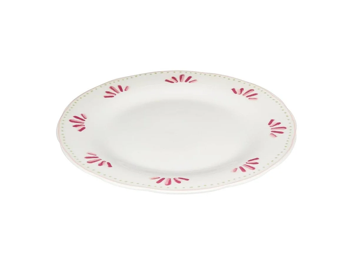 Lot de 6 Assiettes Plates "Fleur de Rose" 26cm Multicolore
