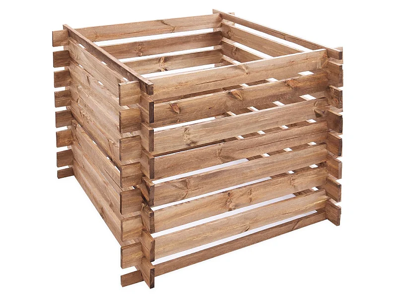 Composteur en bois 100x100x78cm robuste et stable 520L