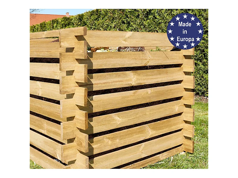 Composteur en bois 100x100x78cm robuste et stable 520L