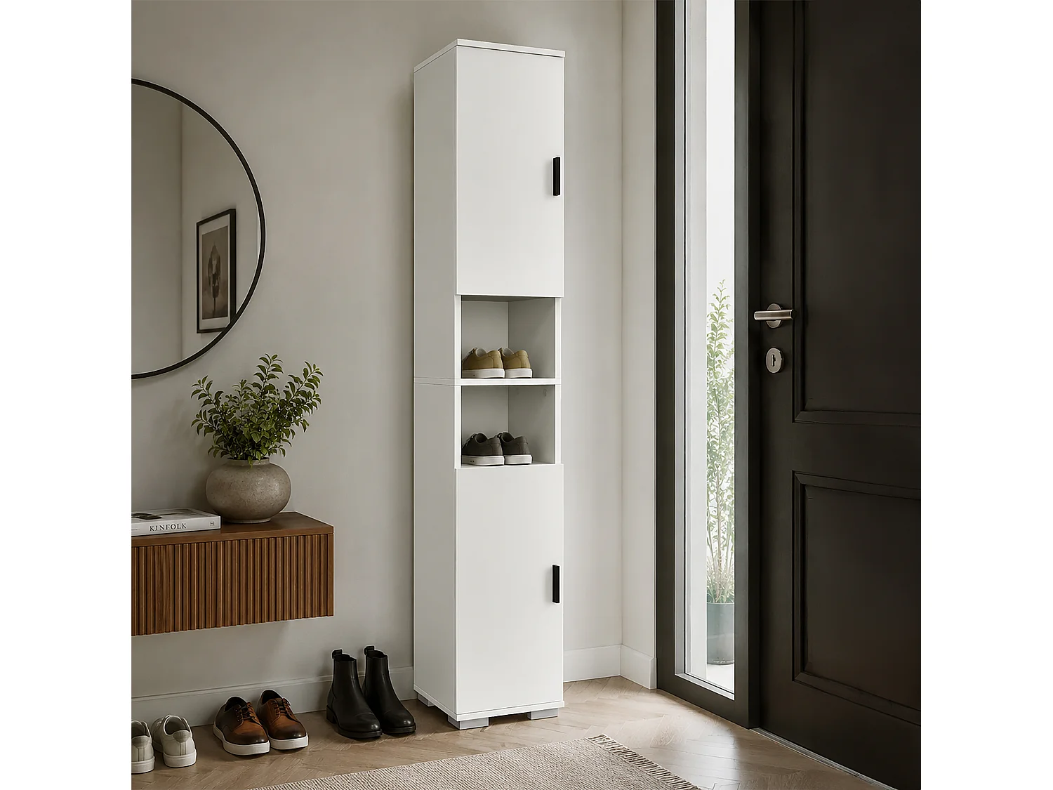 Holz schmaler Schuhschrank Dielenmöbel Gados  M