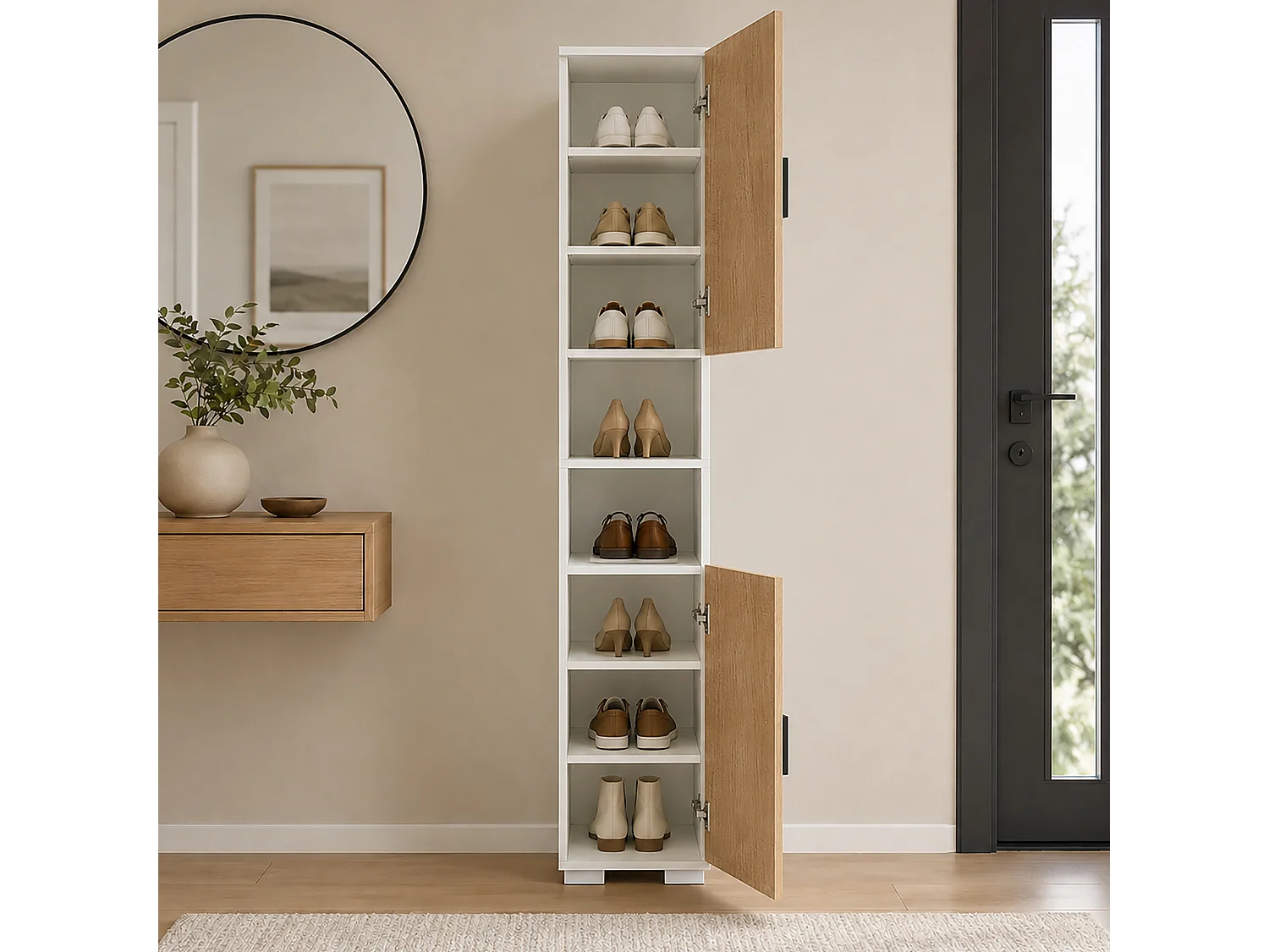Holz schmaler Schuhschrank Dielenmöbel Gados  M