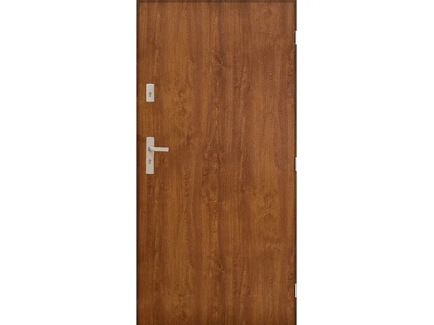 Porte d'entrée MARS 90 cm 72 mm en acier inoxydable en 4 couleurs - Couleur: Chêne doré - Poignée et serrure : Sans - Poussant: Droit