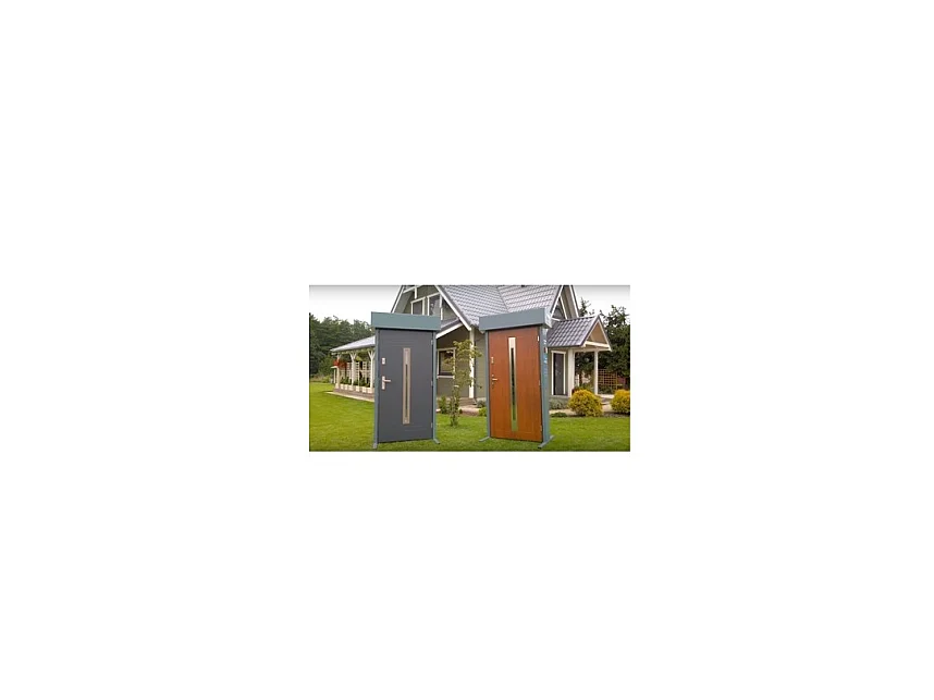 Porte d'entrée MARS 90 cm 72 mm en acier inoxydable en 4 couleurs - Couleur: Anthracite - Poignée et serrure : Avec - Poussant: Gauche