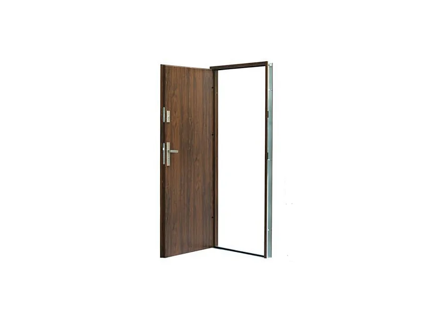 Porte d'entrée KALA 90 cm H1 en acier inoxydable Anthracite - Poignée et serrure : Avec - Poussant: Gauche