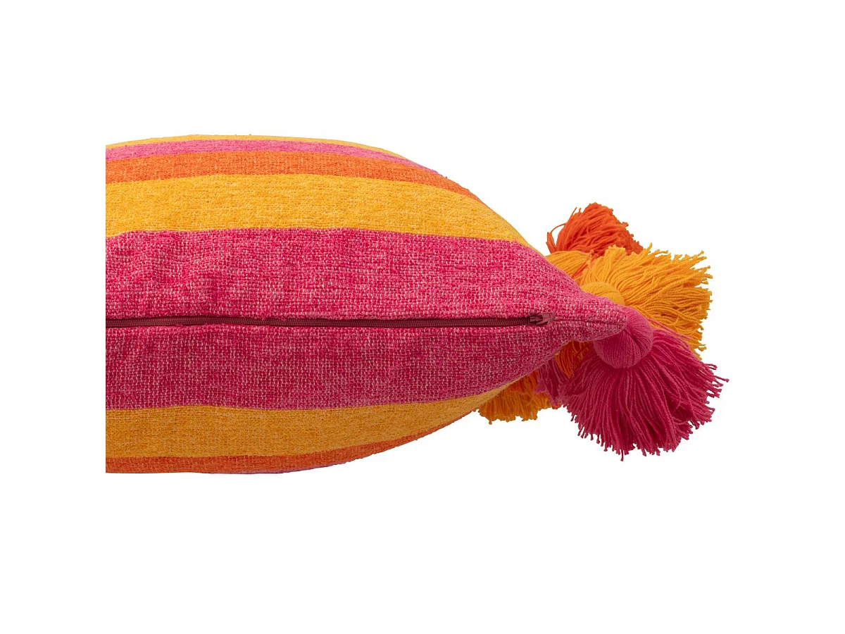 Coussin Déco à Pompons "Polly" 50x50cm Multicolore