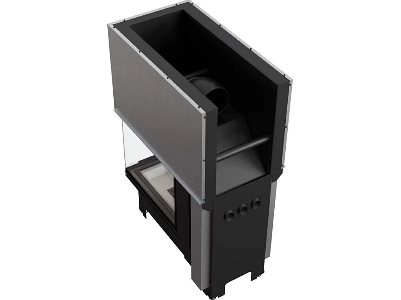 Insert cheminée NBU 11 3 côtés vitrés ouverture relevable + 3 bouches recuperateur