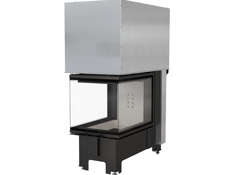 Insert cheminée NBU 11 3 côtés vitrés ouverture relevable + 3 bouches recuperateur