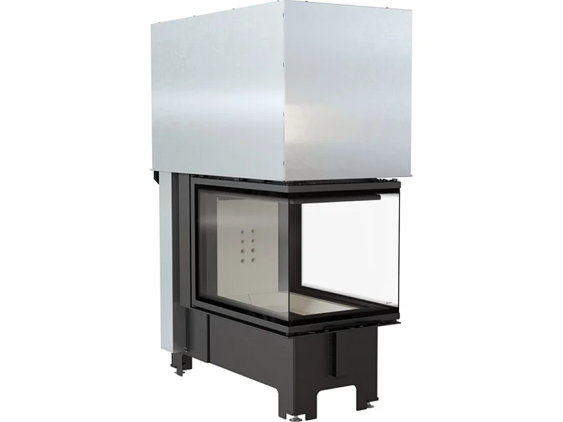 Insert cheminée NBU 11 3 côtés vitrés ouverture relevable + 3 bouches recuperateur