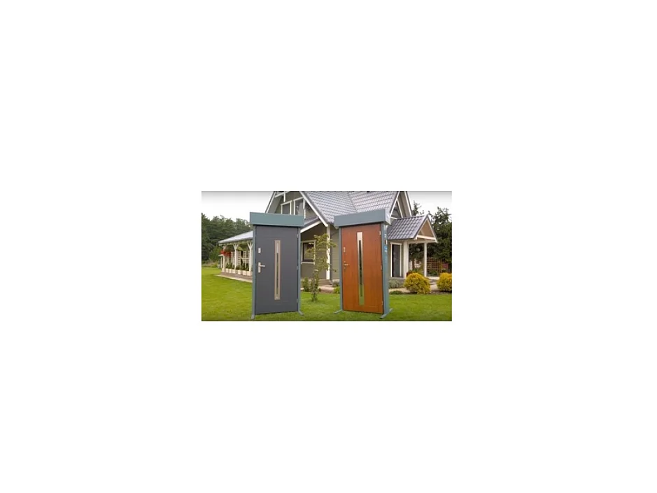 Porte d'entrée double GAMO 130x200 cm chêne doré - Poignée et serrure : Avec - Poussant: Gauche