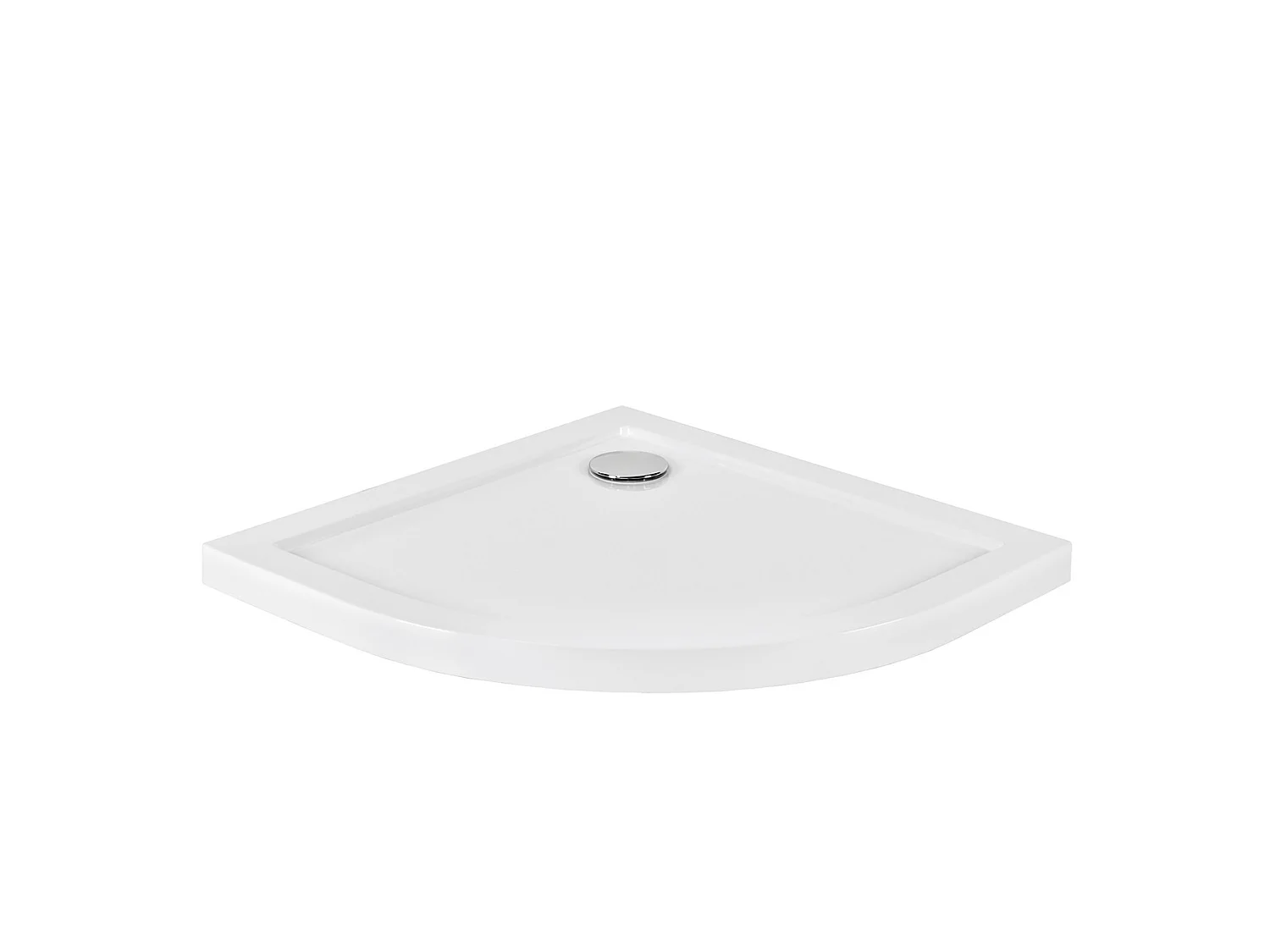 Receveur de douche extra-plat ARON SLIMLINE semi-circulaire 80x80 cm et 90x90 cm blanc - Dimensions: 80x80 cm
