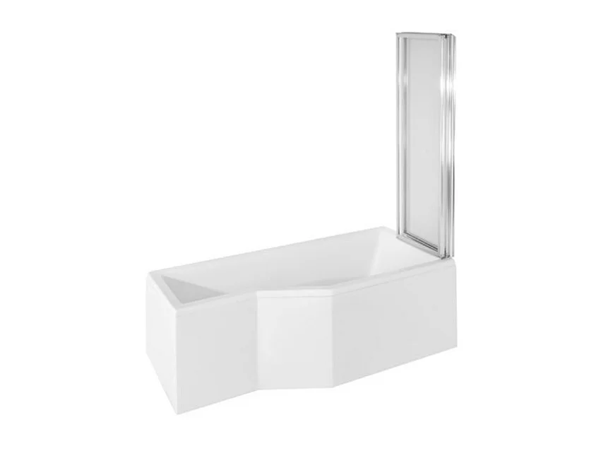 Baignoire asymétrique INTEGRA 150-170 cm x 75 cm + pare baignoire - Angle: Droit - Dimensions: 170cm