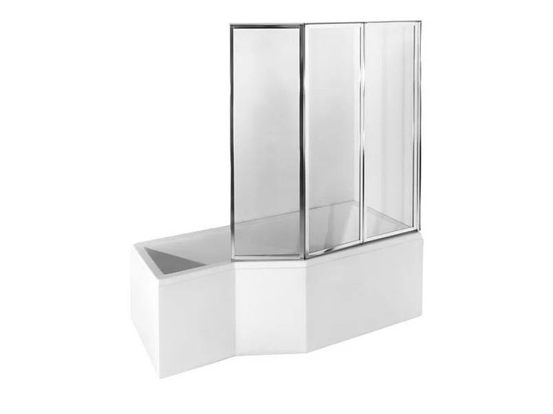Baignoire asymétrique INTEGRA 150-170 cm x 75 cm + pare baignoire - Angle: Droit - Dimensions: 170cm