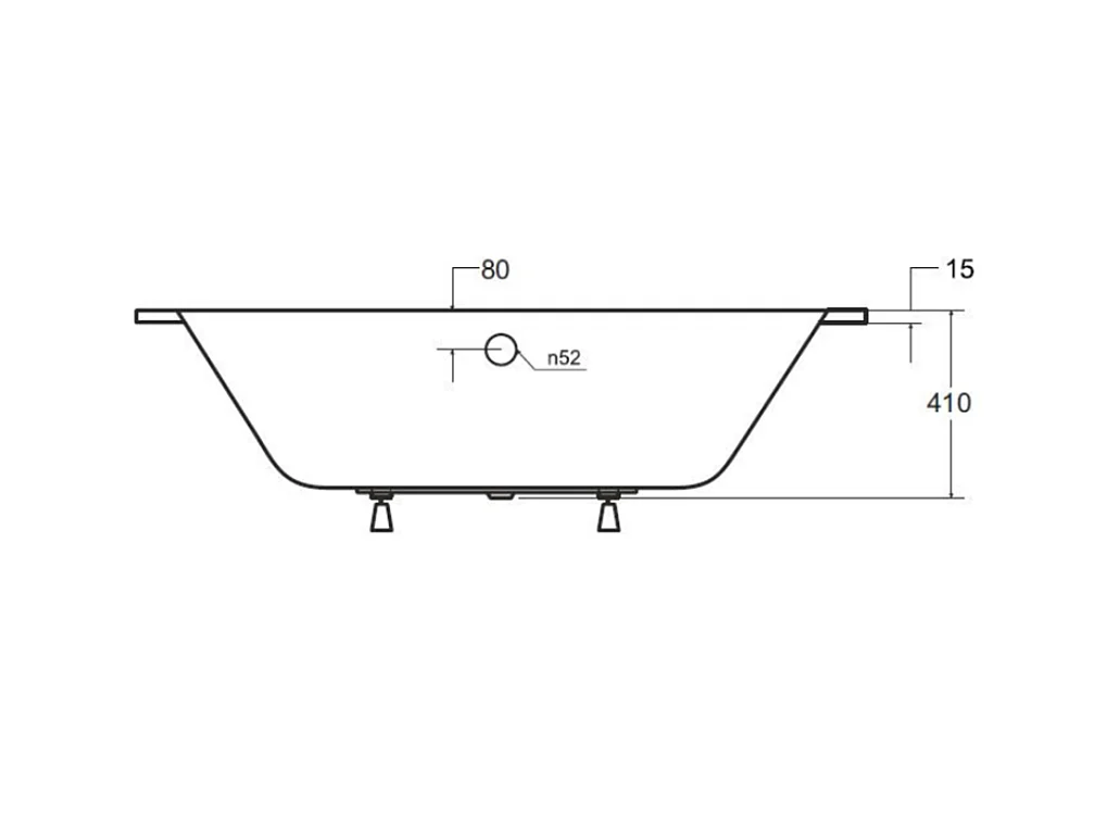 Baignoire VITAL slim 150-160-170-180 cm - Dimensions: 160cm