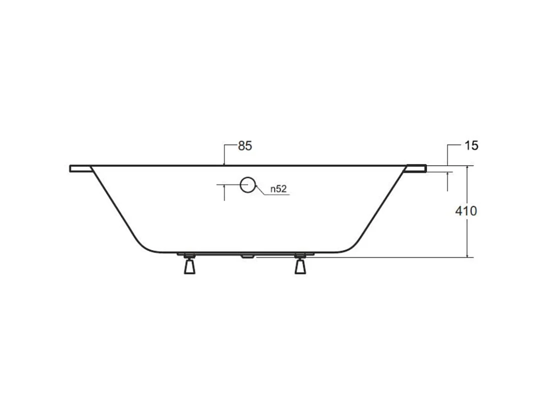 Baignoire VITAL slim 150-160-170-180 cm - Dimensions: 180cm
