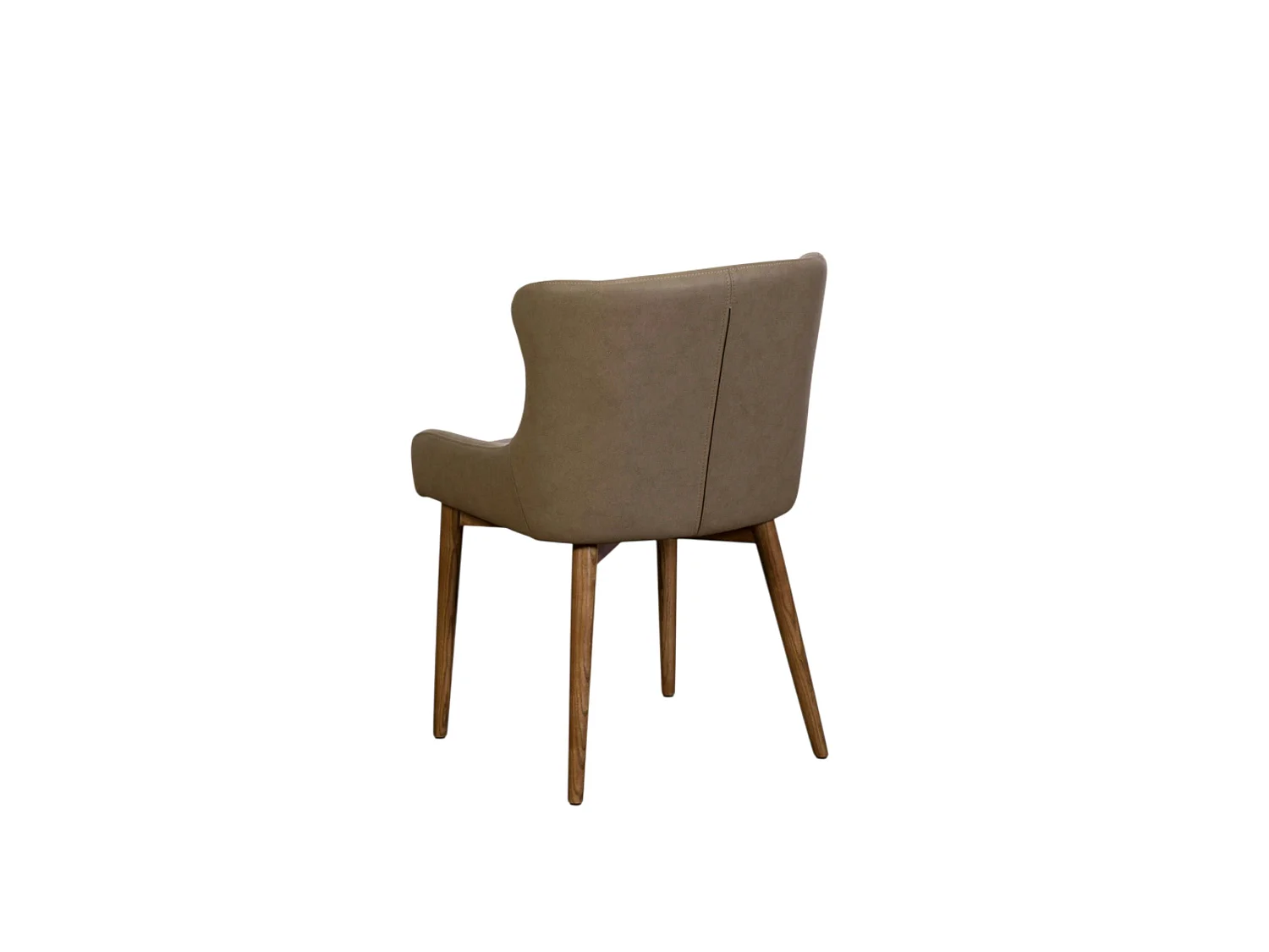Chaise taupe vintage à dossier enveloppant (x2) LARIO