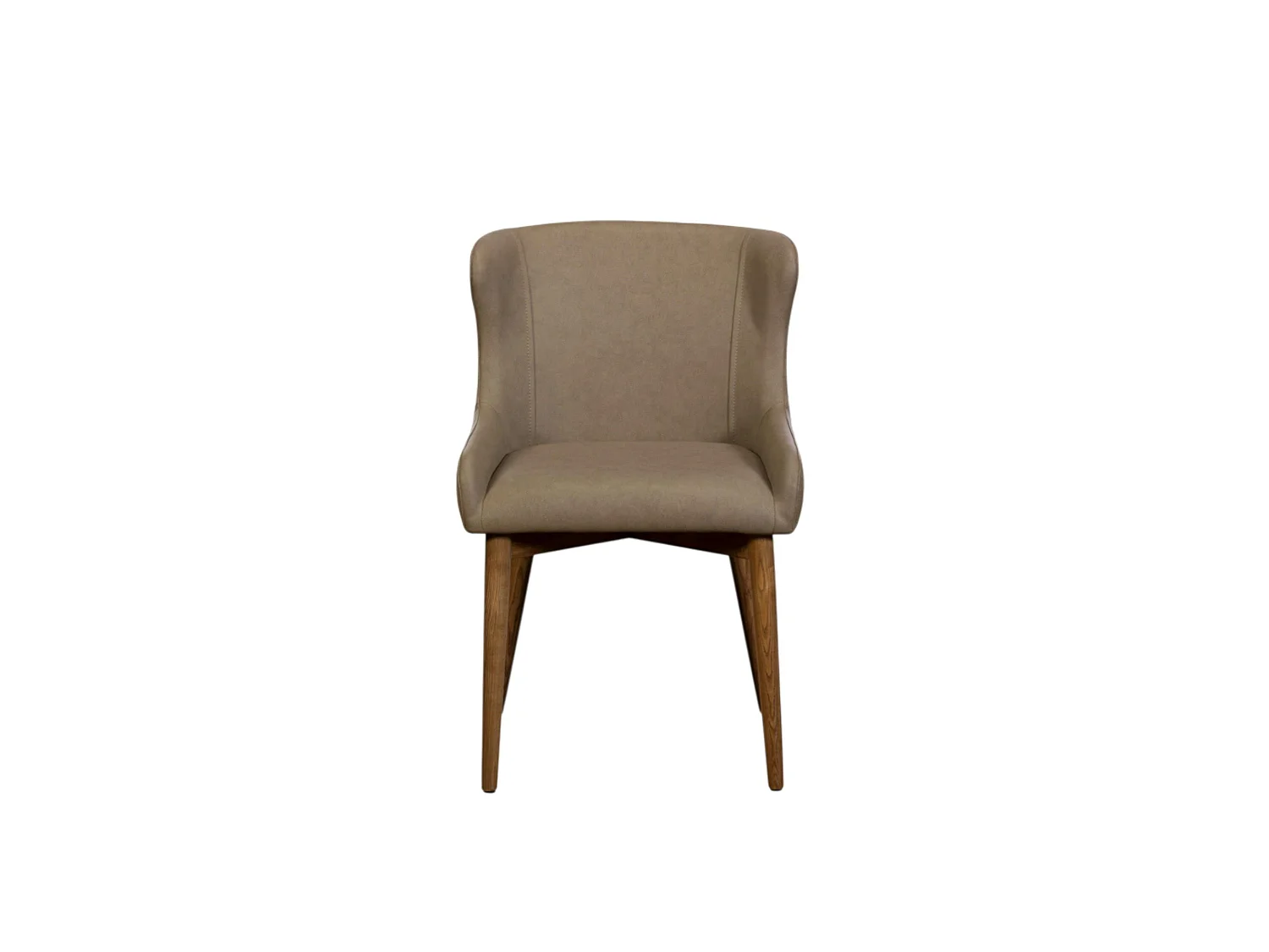 Chaise taupe vintage à dossier enveloppant (x2) LARIO