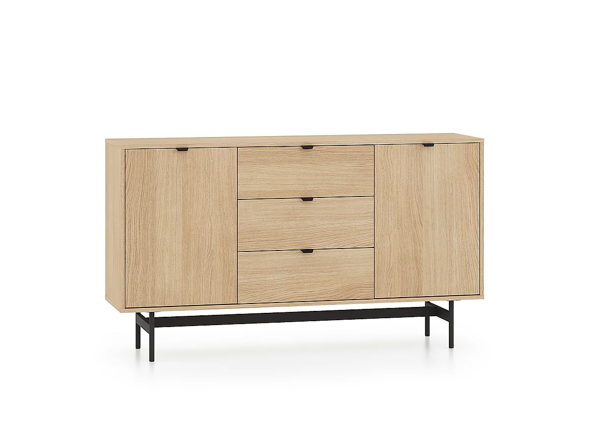 Buffet 2 ante 3 cassetti Nila marrone 85cm