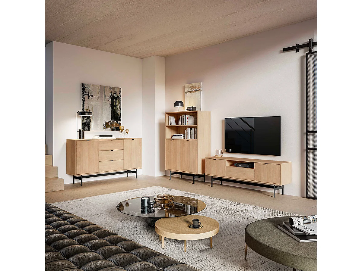 Nila Wood 2-door 3-drawer sideboard