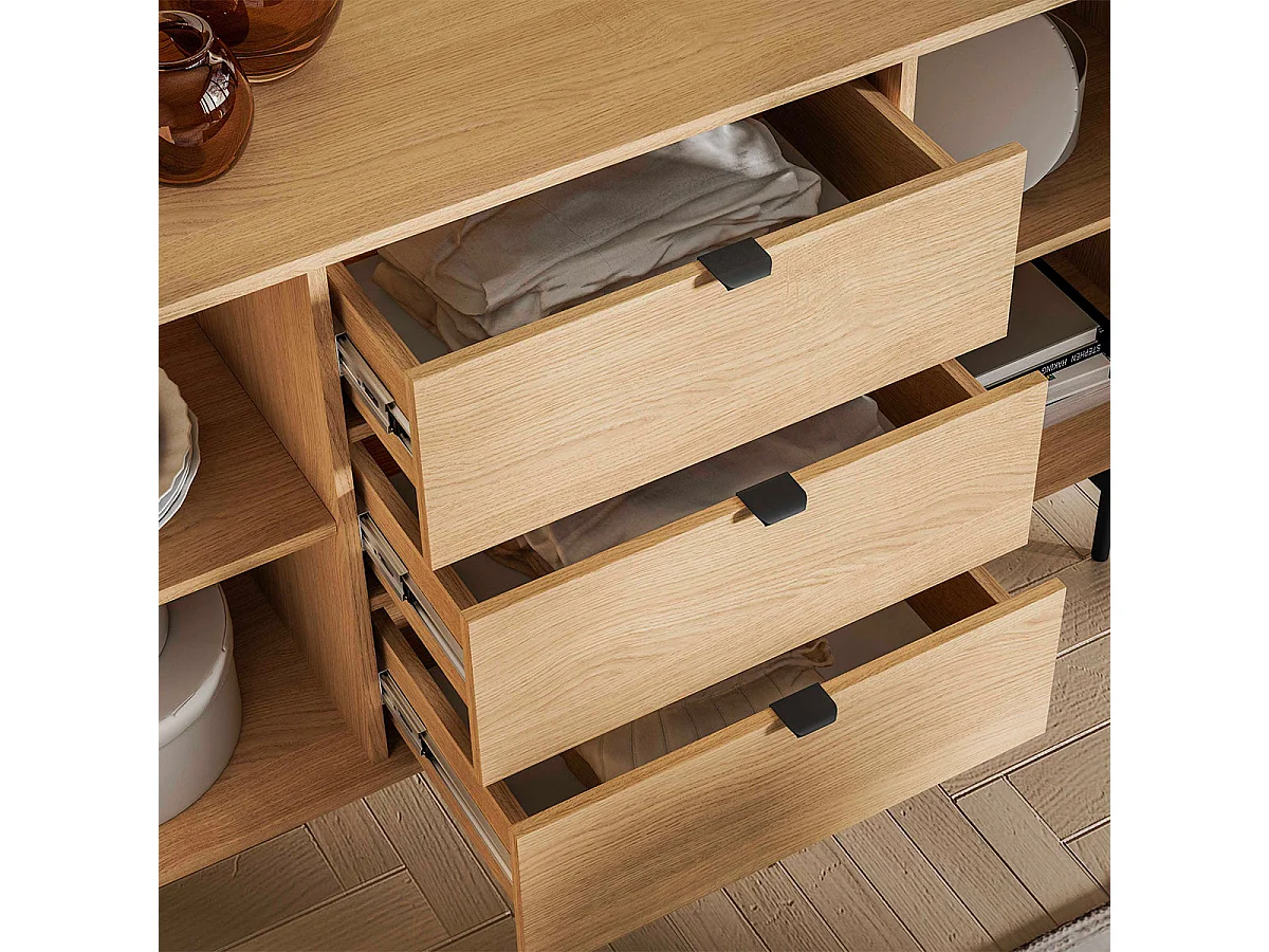 Nila Wood 2-door 3-drawer sideboard