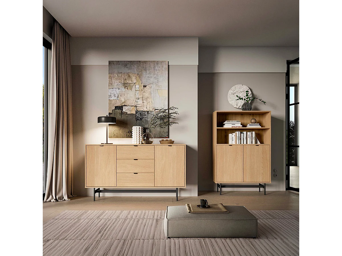 Nila Wood 2-door 3-drawer sideboard