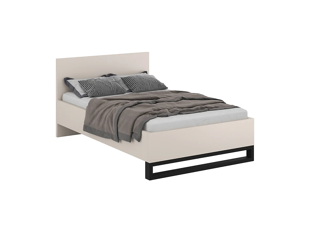 140x200 bed with slatted box spring included Eden Cashmere and Black