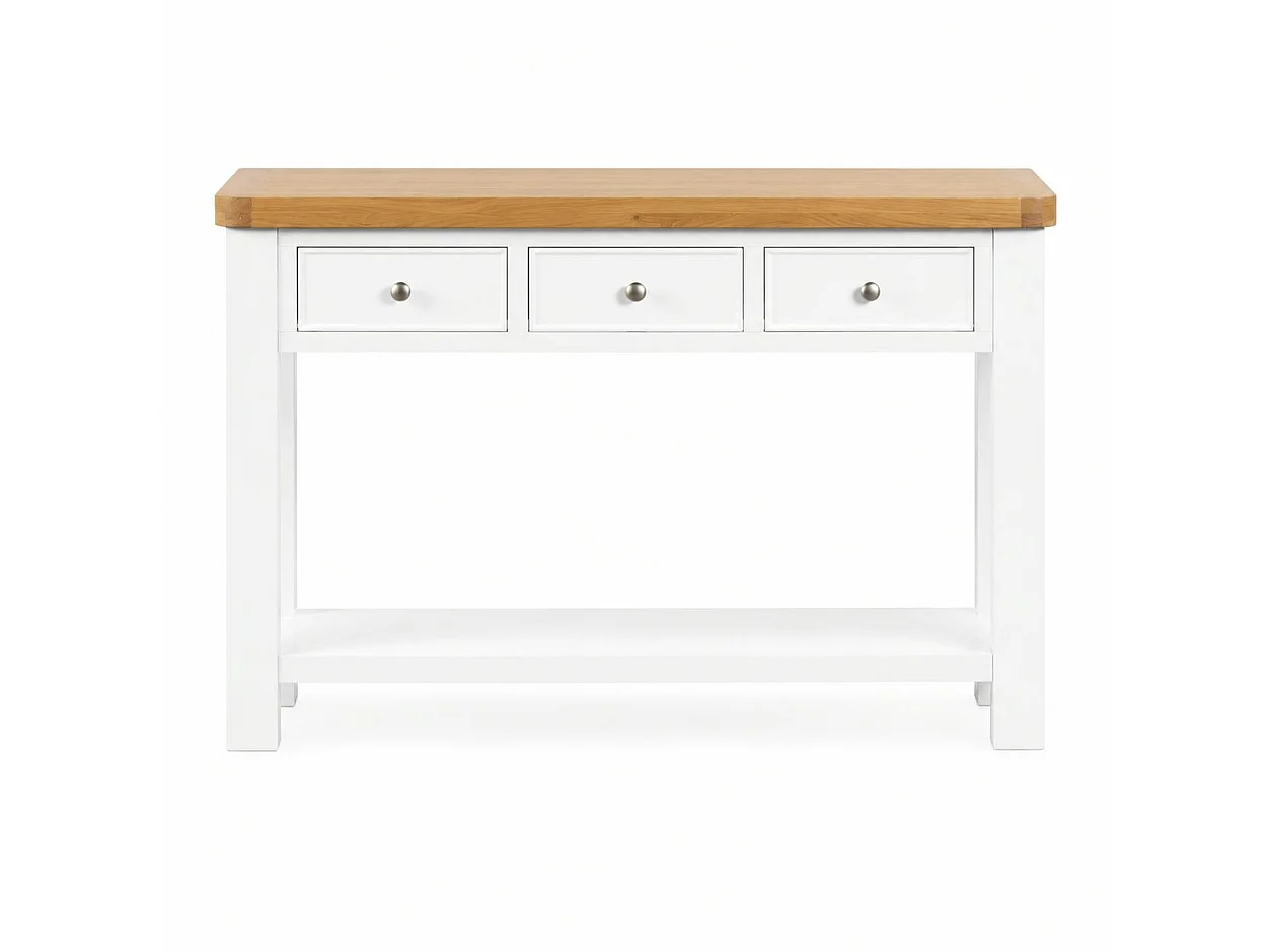 Console blanche style bord de mer 3 tiroirs VELIA