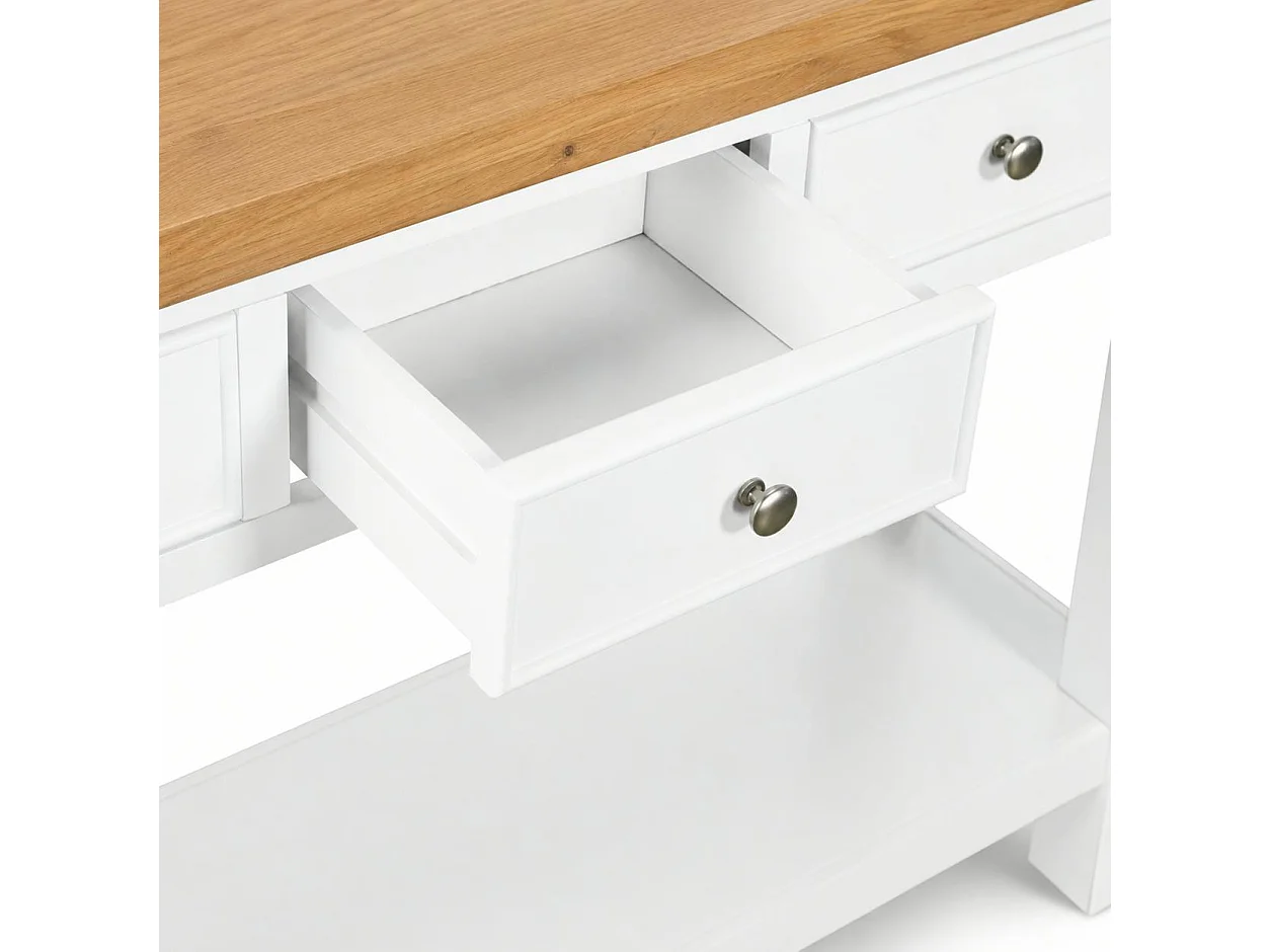 Console blanche style bord de mer 3 tiroirs VELIA