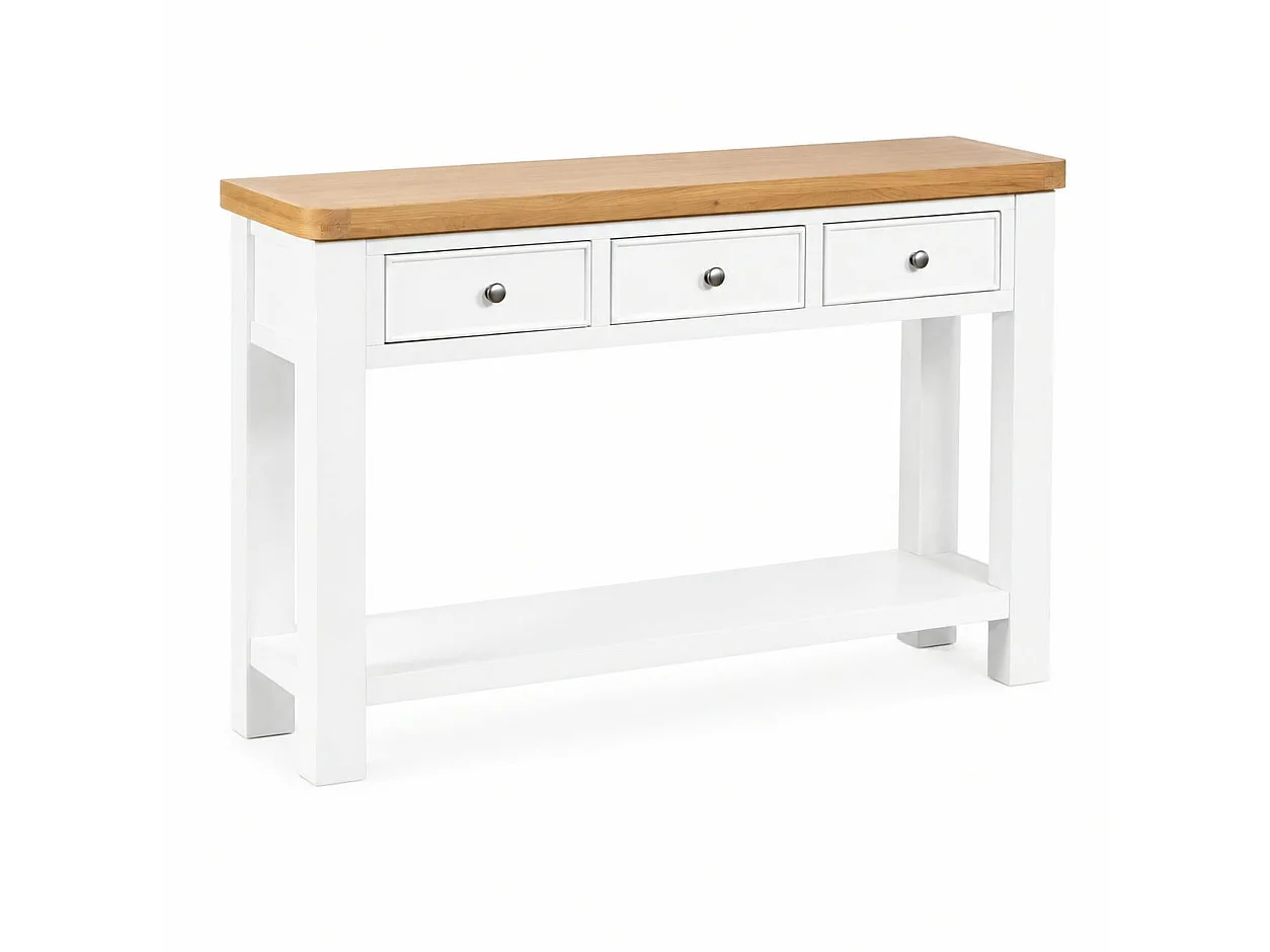 Console blanche style bord de mer 3 tiroirs VELIA