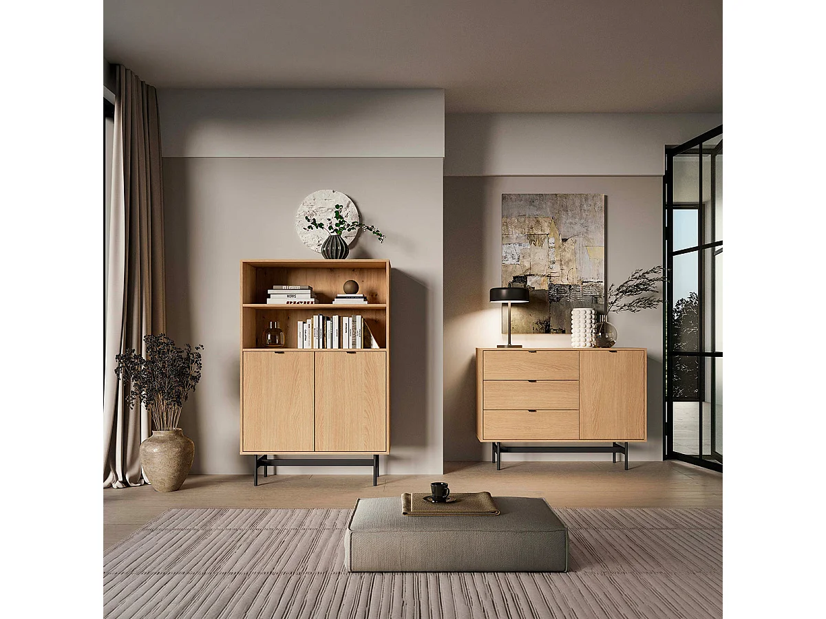 2-door bookcase Nila Wood