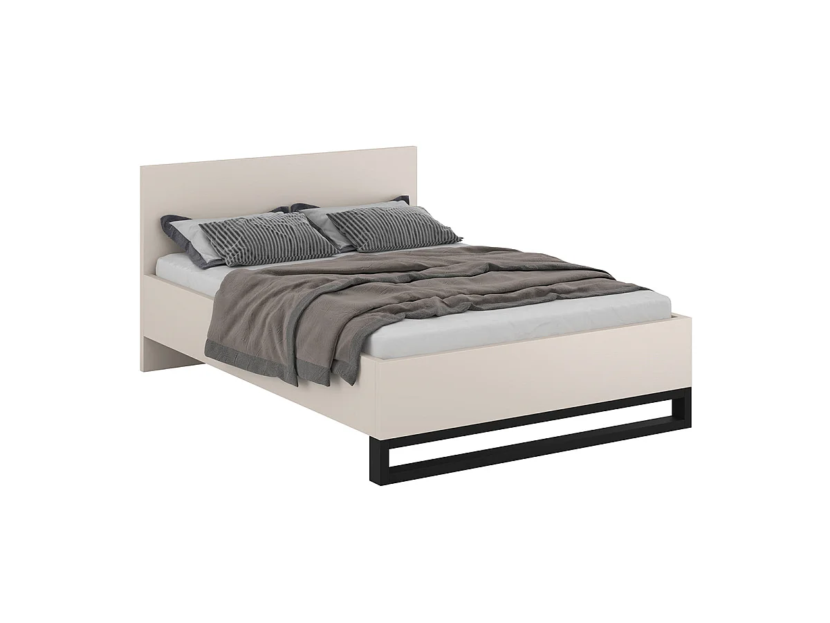 160x200 bed with slatted box spring included Eden Cashmere and Black