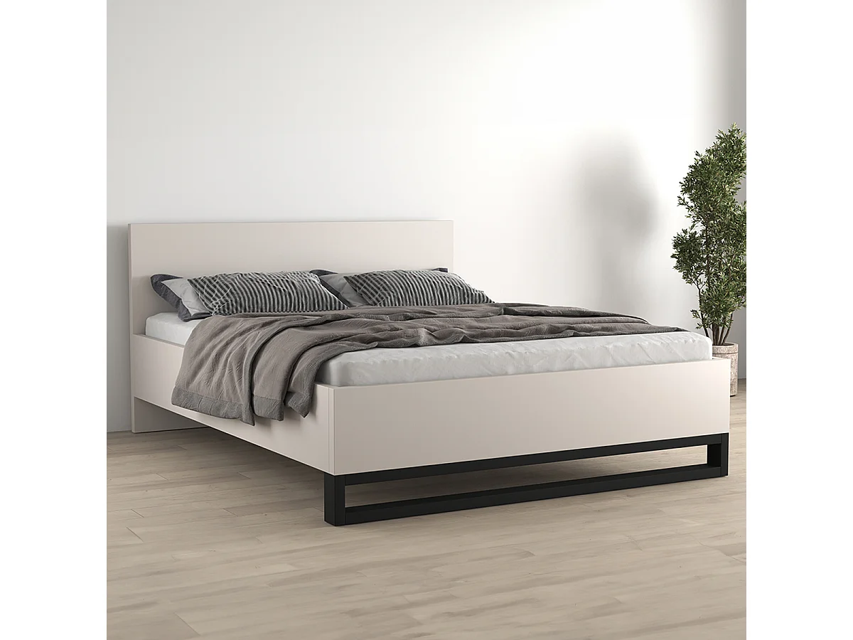 Lit 180x200 sommier inclus Eden Cachemire et Noir