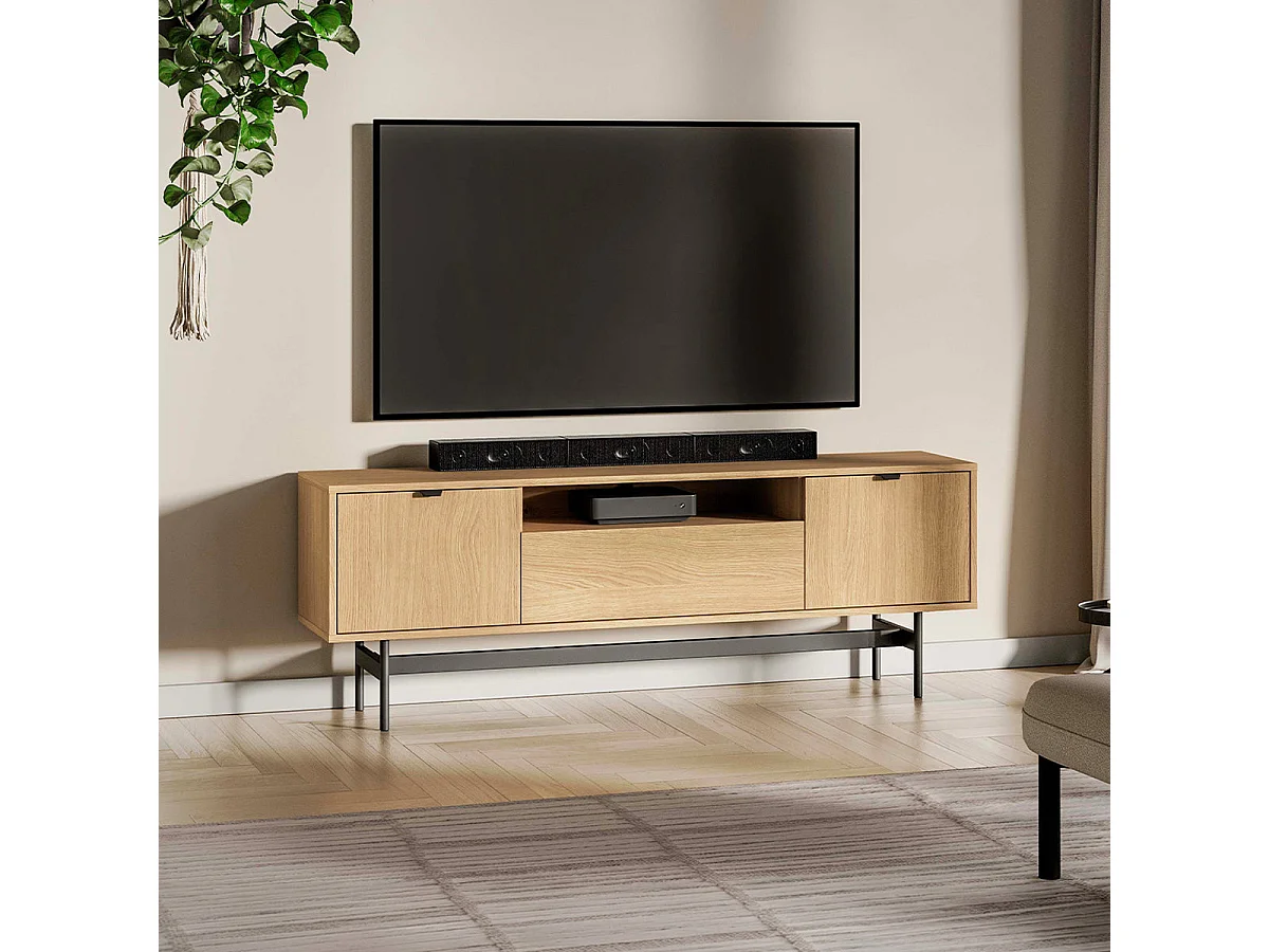 3-deurs tv-meubel 150 cm Nila Hout