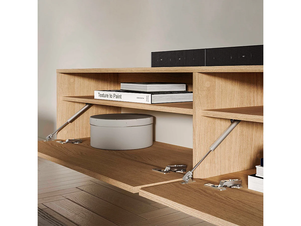 2-door wall-mounted TV stand 180 cm Nila Wood