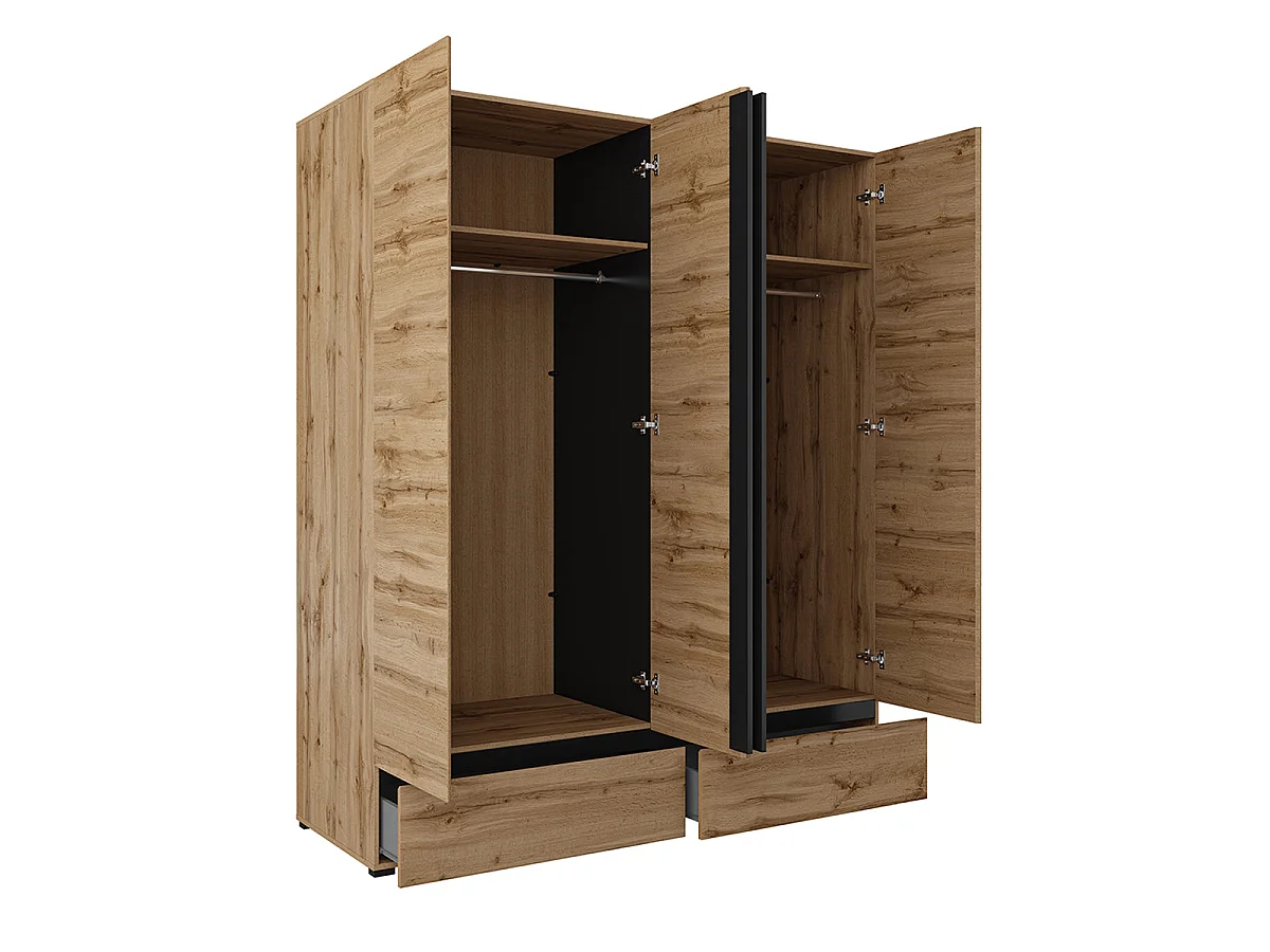 Armário 4 portas 2 gavetas Lilia madeira 210cm