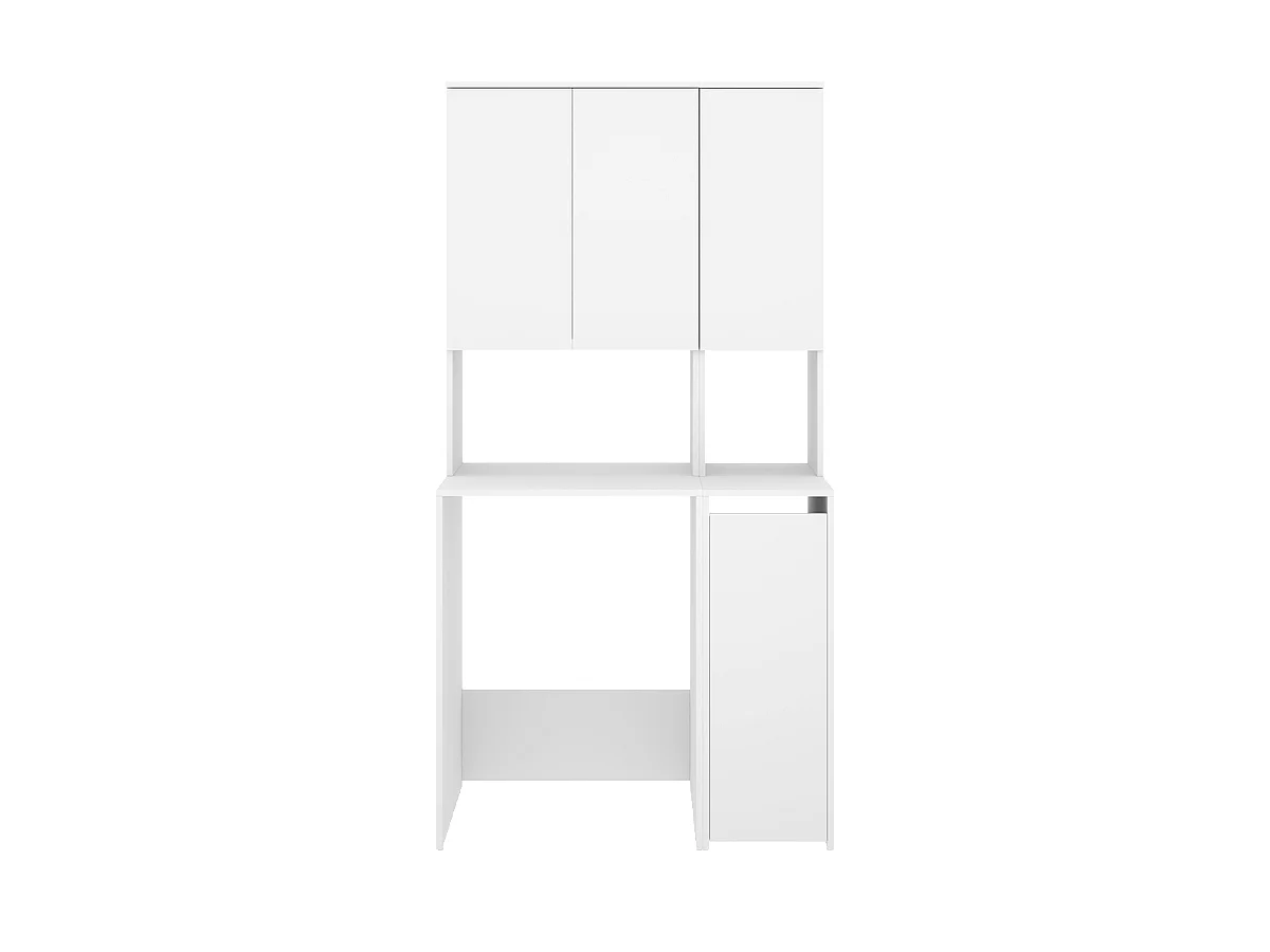 Meuble de rangement pour buanderie, armoire multifonction coloris Blanc - Longueur 95 x Profondeur 62 x Hauteur 190 cm