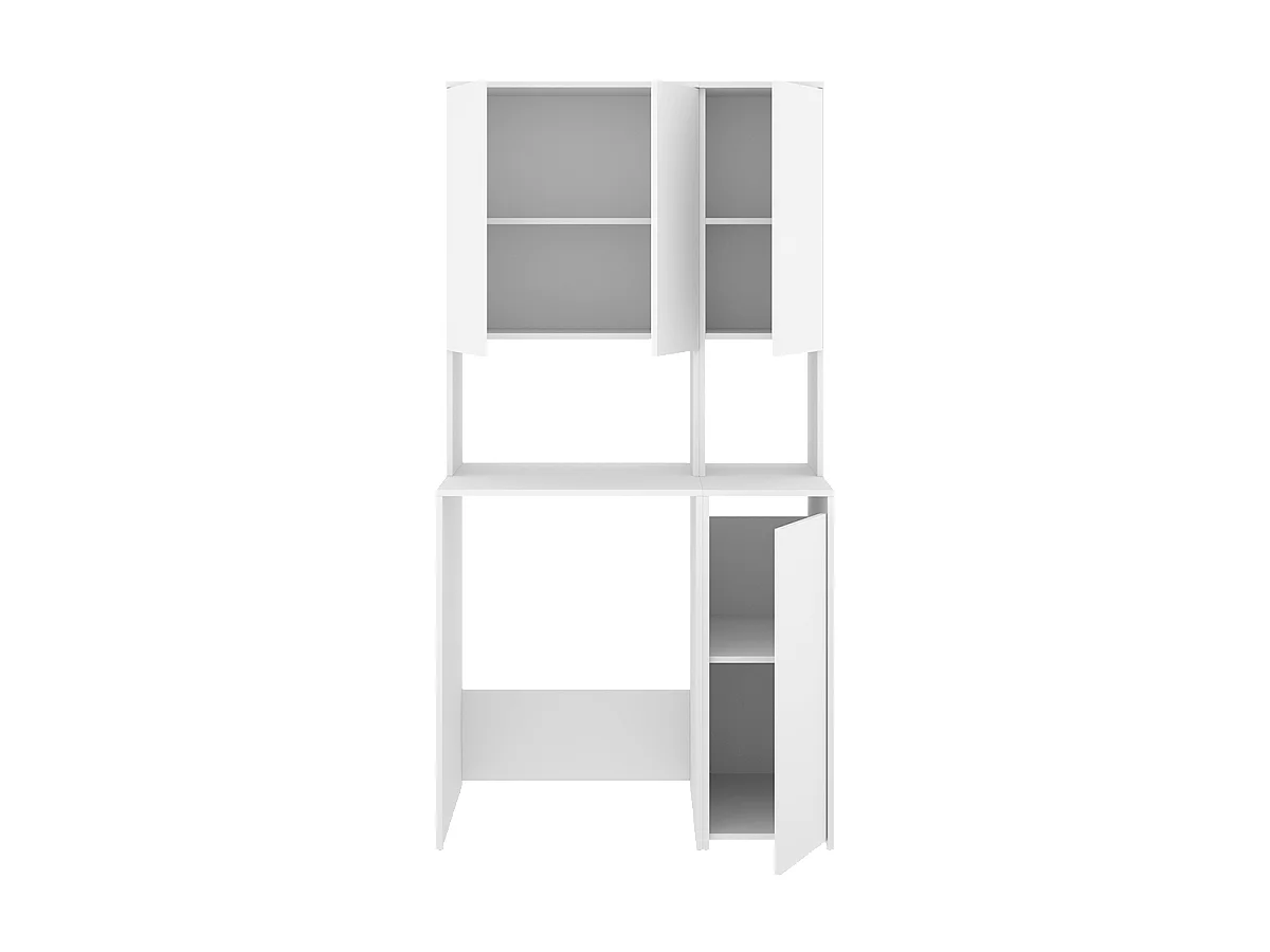 Meuble de rangement pour buanderie, armoire multifonction coloris Blanc - Longueur 95 x Profondeur 62 x Hauteur 190 cm