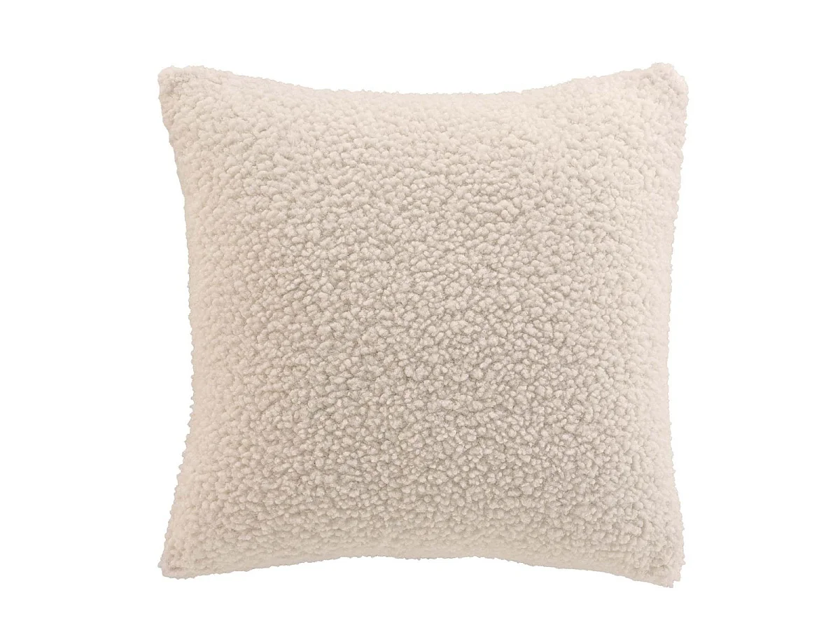 Housse de Coussin en Tissu Bouclette "Woolen" 40x40cm Naturel