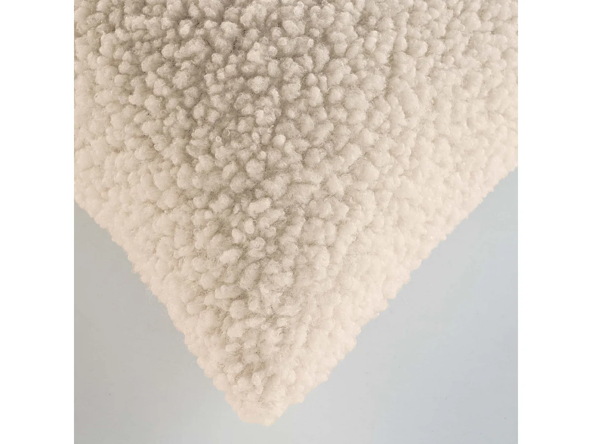 Housse de Coussin en Tissu Bouclette "Woolen" 40x40cm Naturel